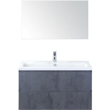 Vogue Badmeubelset 100 cm - Greeplijst in Kleur - Beton, Ophalen of Verzenden, Nieuw