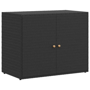 Tuinkast 100cm - Poly Rattan Zwart | Retourdeal 34% Korting, Ophalen of Verzenden, Zo goed als nieuw, Overige materialen, Overige typen