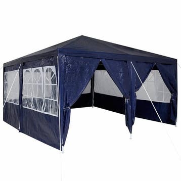 Feesttent Blauw 4x4m - 20% Korting - B-keuze, Opvouwbaar, Partytent, Nieuw, 4 tot 6 meter