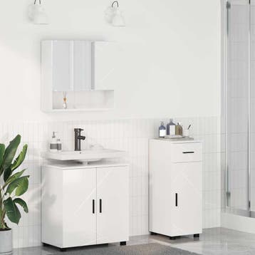 vidaXL Badkamermeubelset 3 st Hoogglans wit 61 x 35 x 64 cm, Verzenden, Nieuw