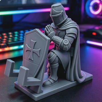 Middeleeuwse Templar Ridder Telefoonhouder - Uniek Bureau De, Verzenden, Nieuw in verpakking