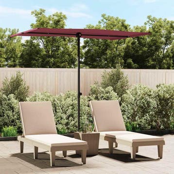 vidaXL Parasol met aluminium paal 2x1,5 m bordeauxrood, Verzenden, Nieuw, 2 tot 3 meter