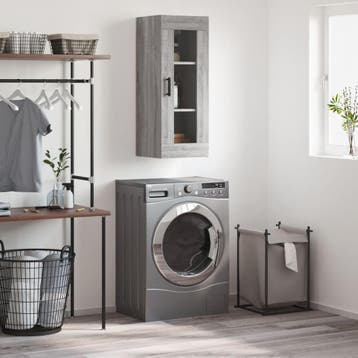 vidaXL Wandkast 34,5x34x90 cm grijs sonoma eikenkleurig, Minder dan 50 cm, Verzenden, Nieuw, Minder dan 100 cm
