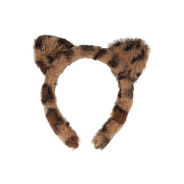Haarband Diadeem 2cm – Oortjes – Teddy Stof – Panterprint –, Sieraden, Tassen en Uiterlijk, Nieuw