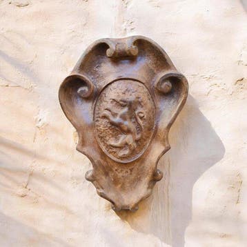 sculptuur, Stemma Araldico Leone Rampante - 47 cm - Gegoten