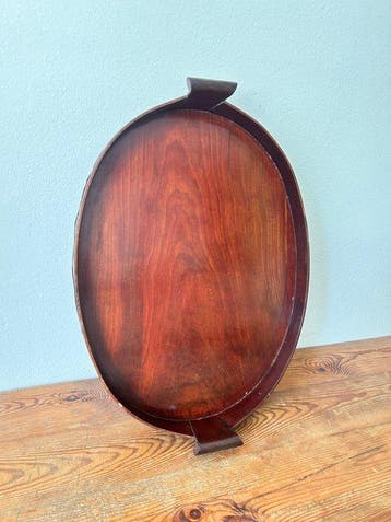 Dienblad - Mahonie - Ovaal groot dienblad