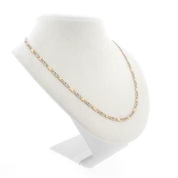 Bicolor gouden figaro schakelketting, Ophalen of Verzenden, Gebruikt, Goud, Goud