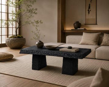Bijzettafel - Salontafel - Shou Sugi Ban - Gemaakt in Italië