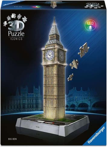 Iconics 3D Puzzel - Big Ben with Lights (216 stukjes) |, Verzenden, Nieuw