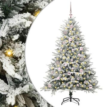 vidaXL Artificial Pre-lit Kerstboom met Ballenset Groen 150, Verzenden, Nieuw