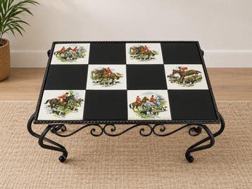 Salontafel - Salontafel in Mid-Century-stijl van smeedijzer, Antiek en Kunst