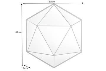 Design spiegel DIAMOND 65cm zwart metaal handgemaakt - 43824, Huis en Inrichting, Woonaccessoires | Spiegels, Ophalen of Verzenden