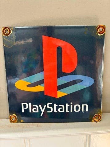 PlayStation emaille reclamebord – PS1 logo – vintage gaming