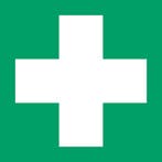 Pictogram bordje EHBO, 150 x 150 mm, groen - Groen -, Verzenden