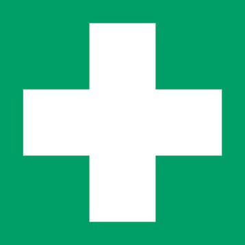 Pictogram bordje EHBO, 150 x 150 mm, groen - Groen -, Verzenden