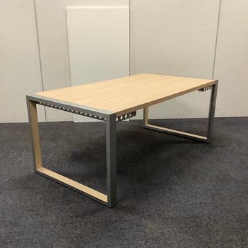 vergadertafel 180x94 cm, MDF blad licht beuken - grijs, Ophalen of Verzenden, Gebruikt, Bureau