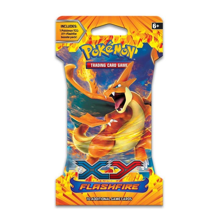 Flashfire Sleeved Booster Mega Charizard Y Art, Hobby en Vrije tijd, Verzamelkaartspellen | Pokémon, Nieuw, Ophalen of Verzenden