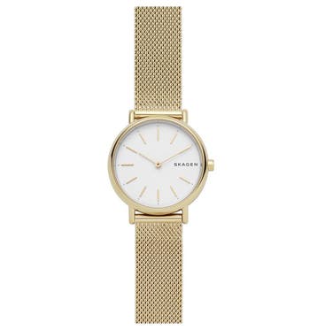 Skagen Signatur SKW2693 Dameshorloge 30 mm - Goudkleurig, Sieraden, Tassen en Uiterlijk, Horloges | Dames, Verzenden, Nieuw