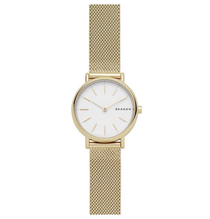 Skagen Signatur SKW2693 Dameshorloge 30 mm - Goudkleurig, Sieraden, Tassen en Uiterlijk, Horloges | Dames, Verzenden