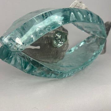 Andrzej Rafalski - sculptuur, glass fish - hand made - 16 cm