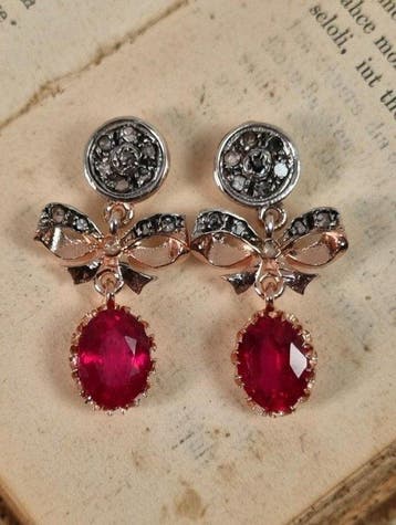 Zonder minimumprijs - Oorbellen - 9 kt. Zilver, Roségoud, Nieuw