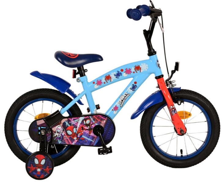 Spidey Kinderfiets - Jongens - 14 inch - Blauw, Fietsen en Brommers, Fietsen | Kinderfietsjes, Minder dan 16 inch, Nieuw, Zijwieltjes