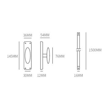 Raamespagnolet set 150cm - zwart, Verzenden, Nieuw