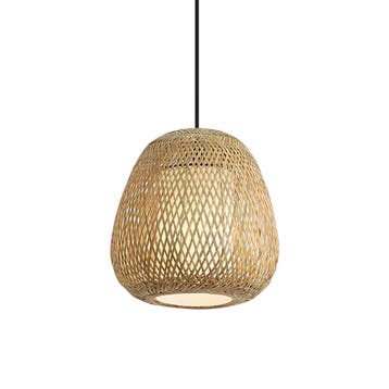 Japandi hanglamp bamboo 32cm IP44 - Moana, Verzenden, Nieuw