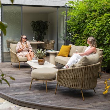 June Molina stoel bank loungeset 5 delig teak amber 4, Ophalen of Verzenden, Nieuw