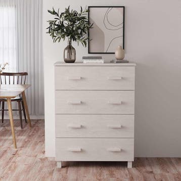 vidaXL Dressoir HAMAR 79x40x103,5 cm massief grenenhout wit, Verzenden, Nieuw, Grenenhout, Minder dan 50 cm