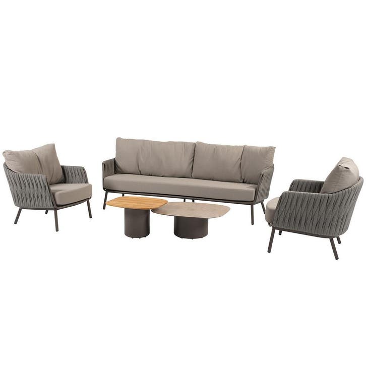 Taste by 4 Seasons Cannes loungeset 5-delig - terre, Tuin en Terras, Tuinsets en Loungesets, Verzenden