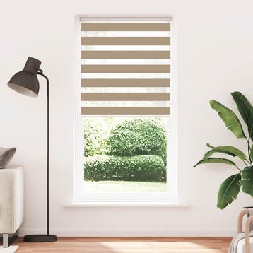 vidaXL Zebra Blind 100x230 cm stofbreedte 95,9 cm polyester, Verzenden, Nieuw, Bruin