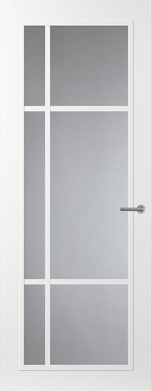 Svedex binnendeur  FR501 met blank glas. Alpine wit. Opdek, Doe-het-zelf en Verbouw, Deuren en Horren, Ophalen of Verzenden