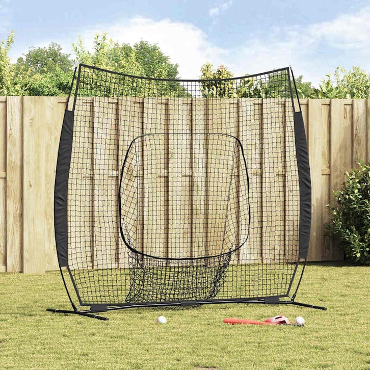 vidaXL Honkbaloefennet Zwart 250 x 106 x 209 cm Polyester, Sport en Fitness, Honkbal en Softbal, Nieuw, Verzenden