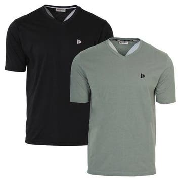 Donnay Donnay Heren - 2-Pack - V-neck T-Shirt Berno - Zwart, Verzenden, Nieuw