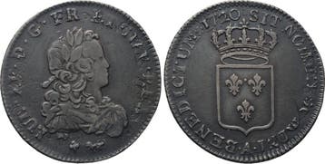 1/3 Ecu 1720 A Frankreich Ludwig Xv 1715-1774, Verzenden