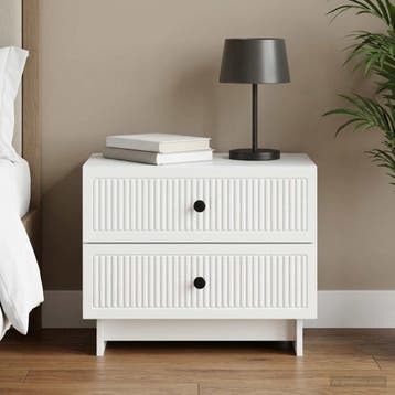 vidaXL Nachtkastje met lade Wit 62 x 34,5 x 47,5 cm Bewerkt, Huis en Inrichting, Slaapkamer | Nachtkastjes, Minder dan 45 cm, Verzenden