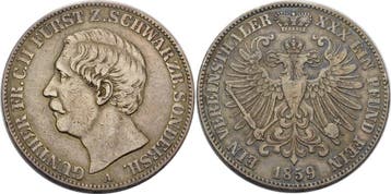 Taler, daalder 1859, Schwarzburg-sondershausen Guenther F..., Verzenden