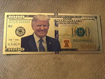 Verenigde Staten. 1000 Dollars Donald Trump Banknote (Zonder