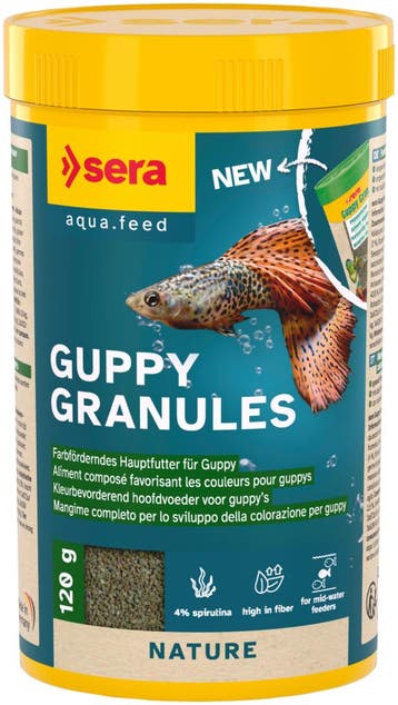 Sera Guppy Granules 100ml (Granulaat, pallets en sticks), Ophalen of Verzenden, Nieuw, Overige typen