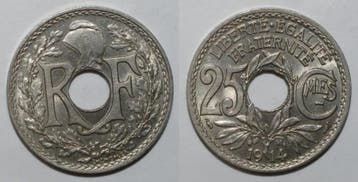 France Frankreich Km 867 25 Centimes 1914 Typ Lindauer, Verzenden
