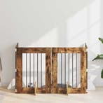 vidaXL Hondenhekje met standaards 4 pcs Gerookt eiken 60 x, Dieren en Toebehoren, Verzenden, Nieuw