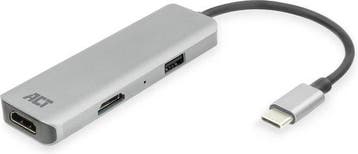 ACT USB-C 4K multiport adapter voor 2 HDMI schermen, USB-A d, Verzenden, Nieuw