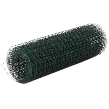 vidaXL Kippengaas 10x0,5 m staal met PVC coating groen, Verzenden, Nieuw, IJzer