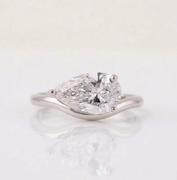 Ring - 14 karaat Witgoud - 3.51ct. tw. Diamant (Lab-grown), Nieuw