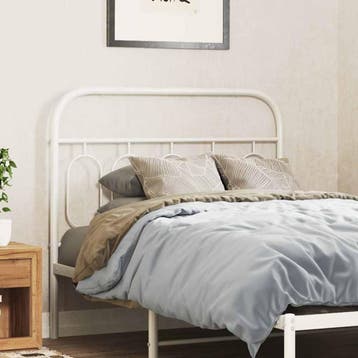 vidaXL Vervangend hoofdbord 107 cm metaal wit, Verzenden, Nieuw, Wit, Metaal