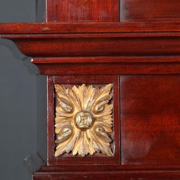 Hollandse mahonie Empire stijl vitrine ca 1880 met brons bes, Ophalen of Verzenden