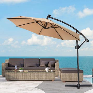 2dekans | Coast Vrijstaande parasol met LED-verlichting -, Ophalen of Verzenden, Zo goed als nieuw