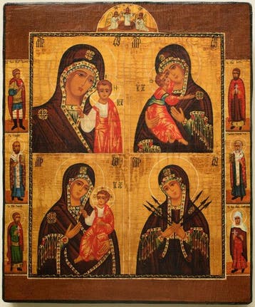 Icoon - Russisch-orthodoxe icoon Vierdelige Icoon van de