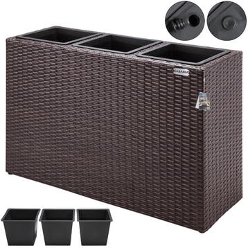 Polyrattan Bloempot Bruin 83x30,5x60cm (Plantenbakken), Verzenden, Nieuw
